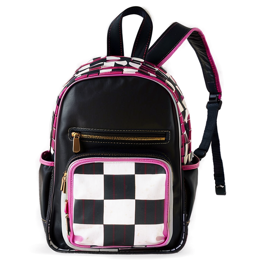 Book Bag In Checkered Pattern Png Hag PNG image