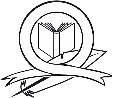 Book Logo Blackand White PNG image
