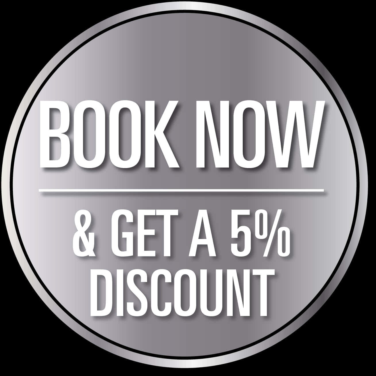 Book Now5 Percent Discount Promotion PNG image