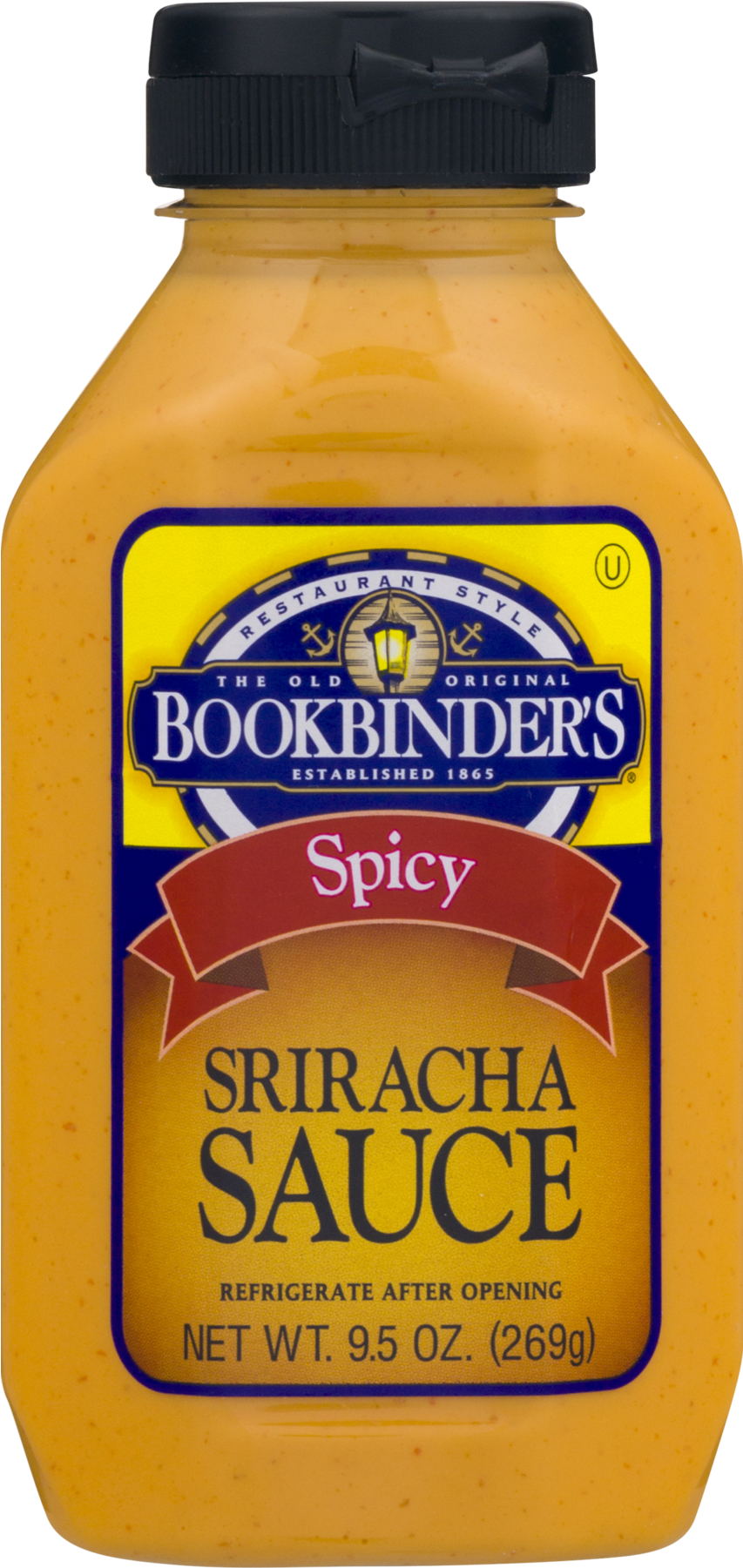 Bookbinders Spicy Sriracha Sauce Bottle PNG image