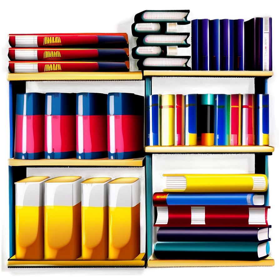 Books On Office Shelf Png 06262024 PNG image