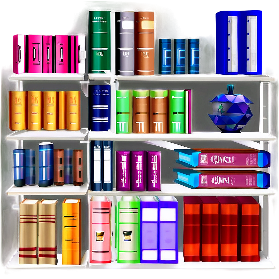 Books On Office Shelf Png 53 PNG image