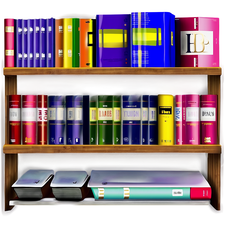 Books On Shelf Png 06262024 PNG image