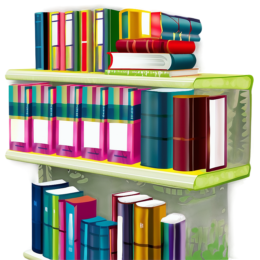 Books On Shelf Png Ehv PNG image