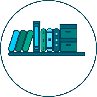Bookshelf Icon Graphic PNG image