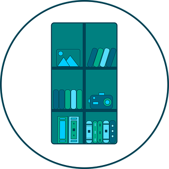 Bookshelf Icon Graphic PNG image