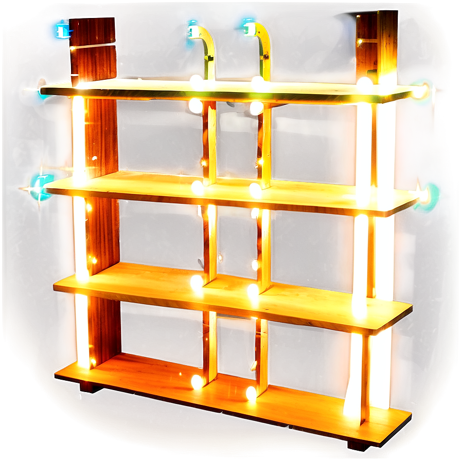 Bookshelf With Lights Png Vdl PNG image