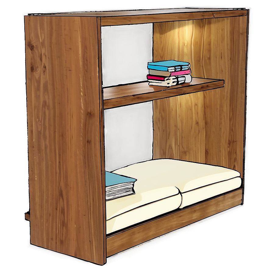 Bookshelf With Reading Nook Png 05242024 PNG image