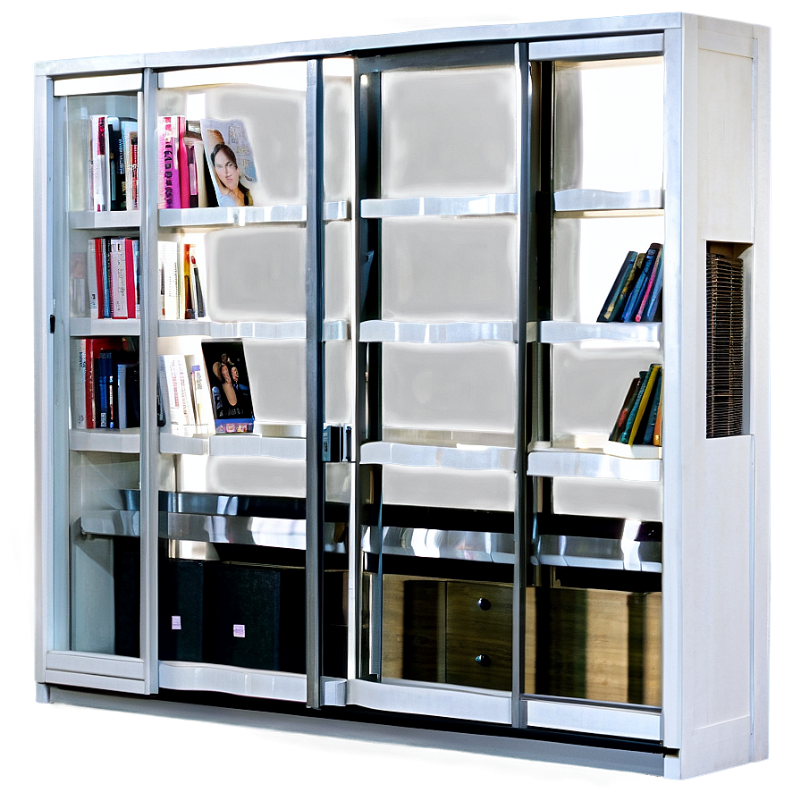 Bookshelf With Sliding Doors Png Kiq78 PNG image