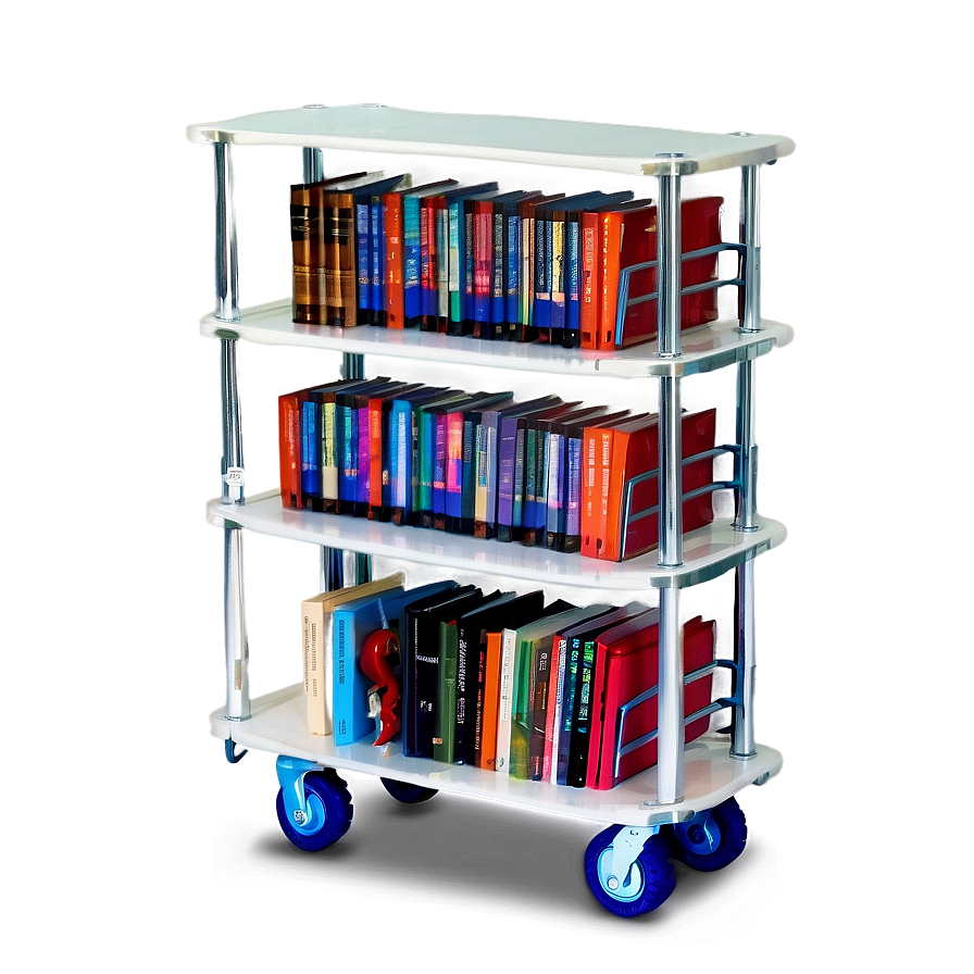 Bookshelf With Wheels Png Pob PNG image