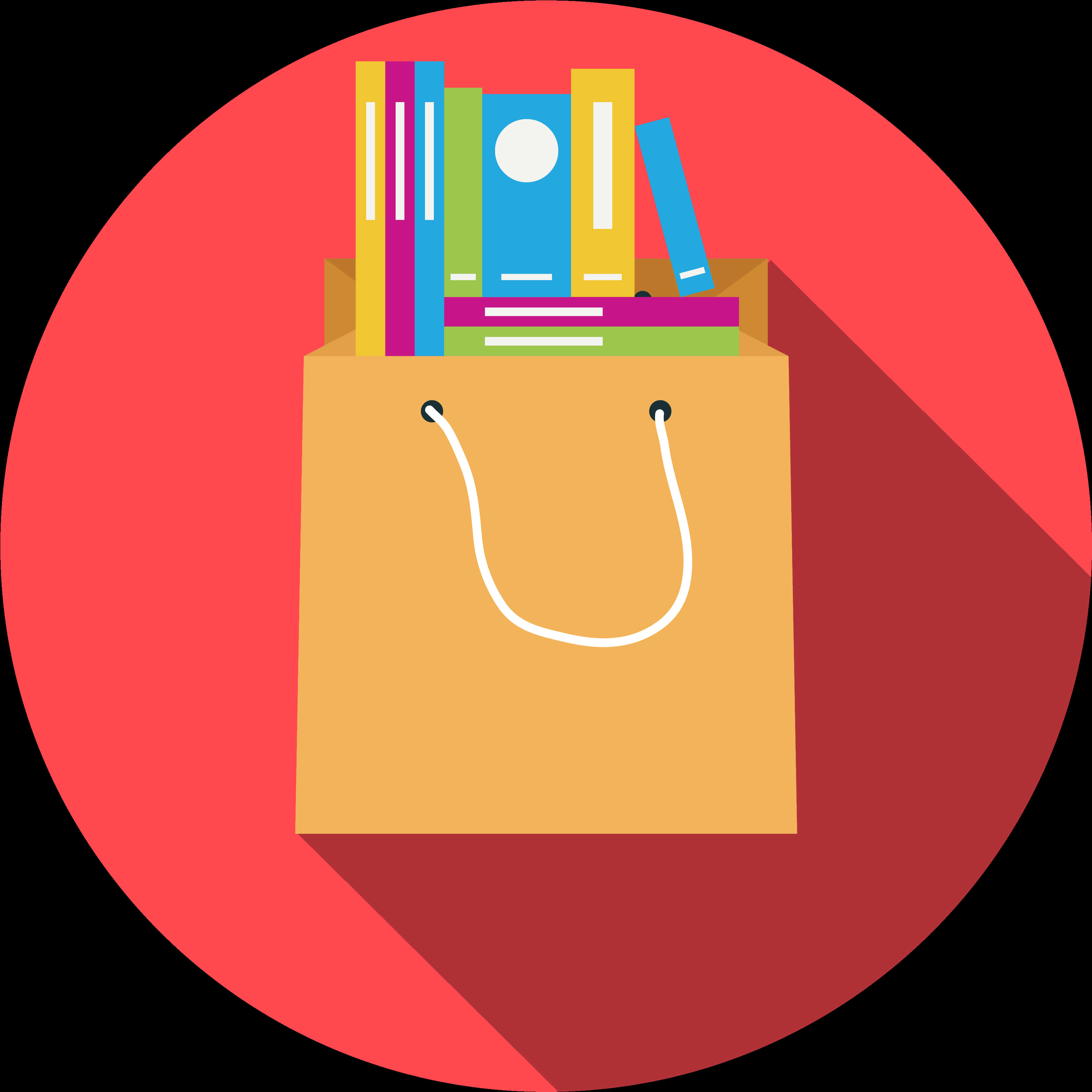 Booksin Shopping Bag Icon PNG image