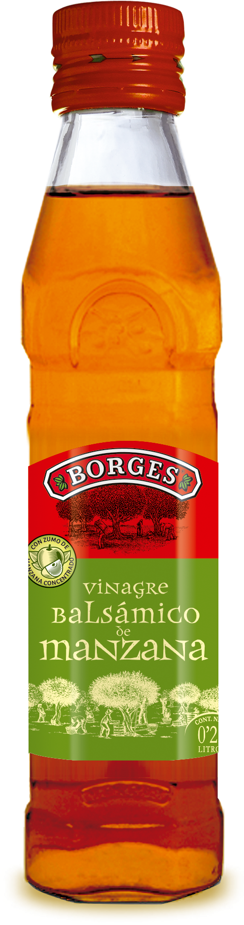 Borges Apple Balsamic Vinegar Bottle PNG image