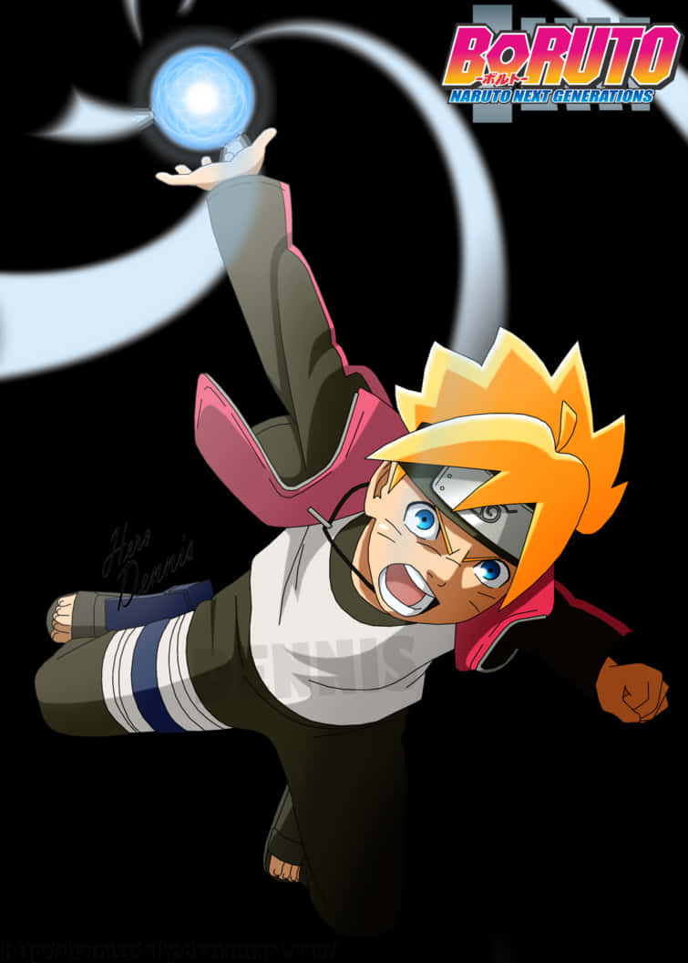 Boruto Uzumaki Rasengan Action PNG image