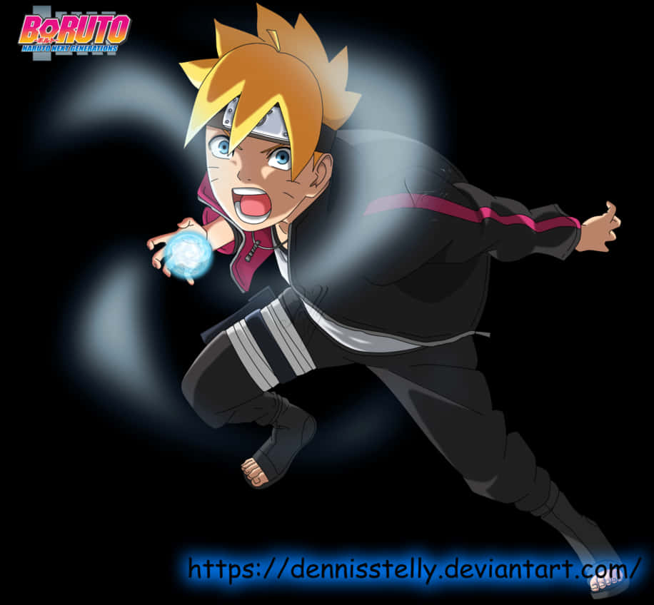 Boruto Uzumaki Rasengan Preparation PNG image