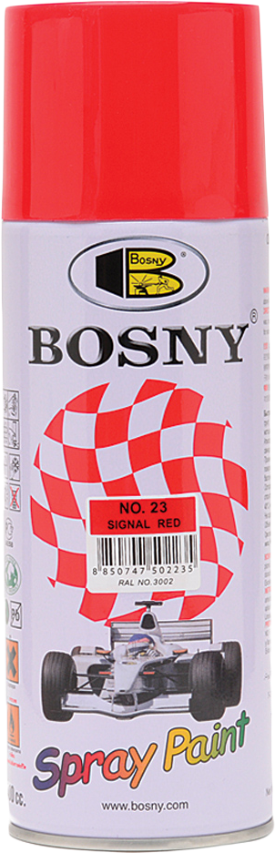 Bosny Signal Red Spray Paint Can PNG image