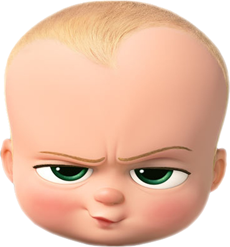 Boss Baby Frowning Expression PNG image