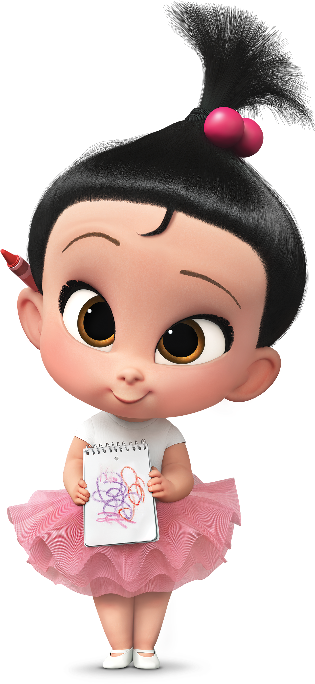 Boss Baby Girlwith Notepad PNG image