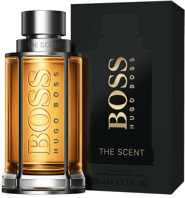 Boss The Scent Perfume Bottleand Packaging PNG image