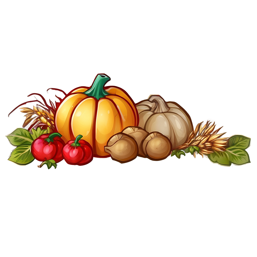 Bountiful Harvest Thanksgiving Border Png Cnc14 PNG image