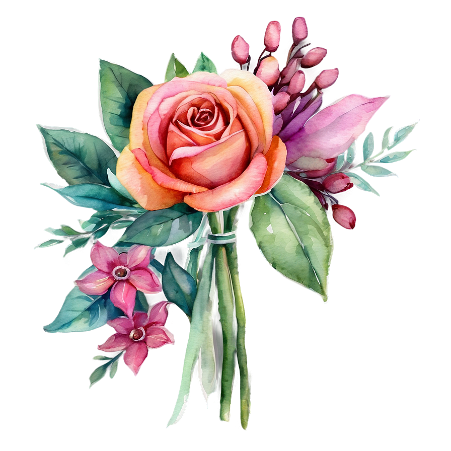 Bouquet Watercolor Creation Png 06272024 PNG image