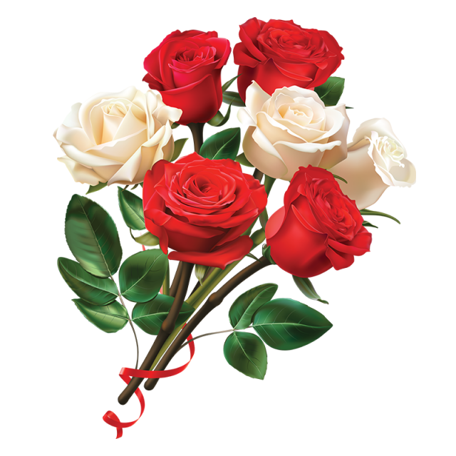 Bouquetof Redand White Roses PNG image