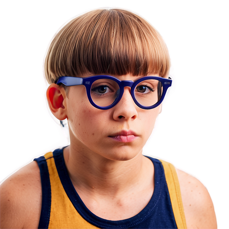 Bowl Cut With Glasses Png Gbs PNG image