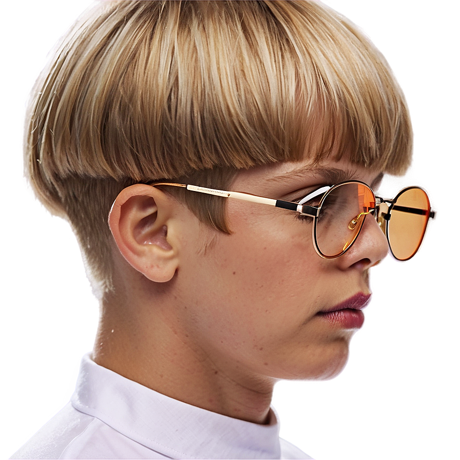 Bowl Cut With Glasses Png Ulw PNG image