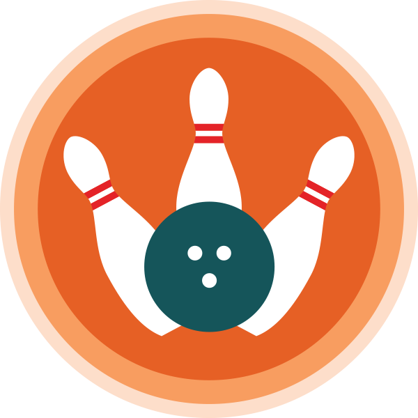 Bowling Balland Pins Graphic PNG image