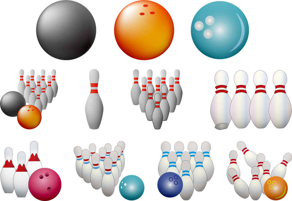 Bowling Ballsand Pins Vector Illustration PNG image