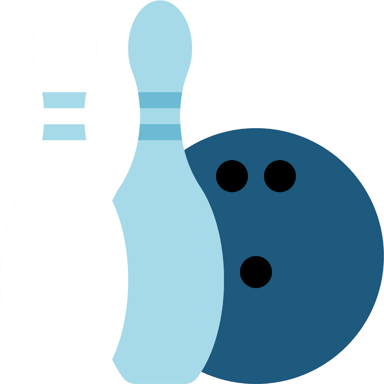Bowling Pinsand Ball Graphic PNG image