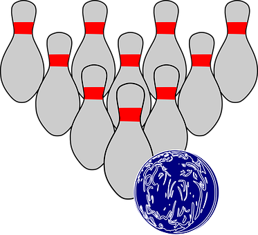 Bowling Pinsand Ball Illustration PNG image