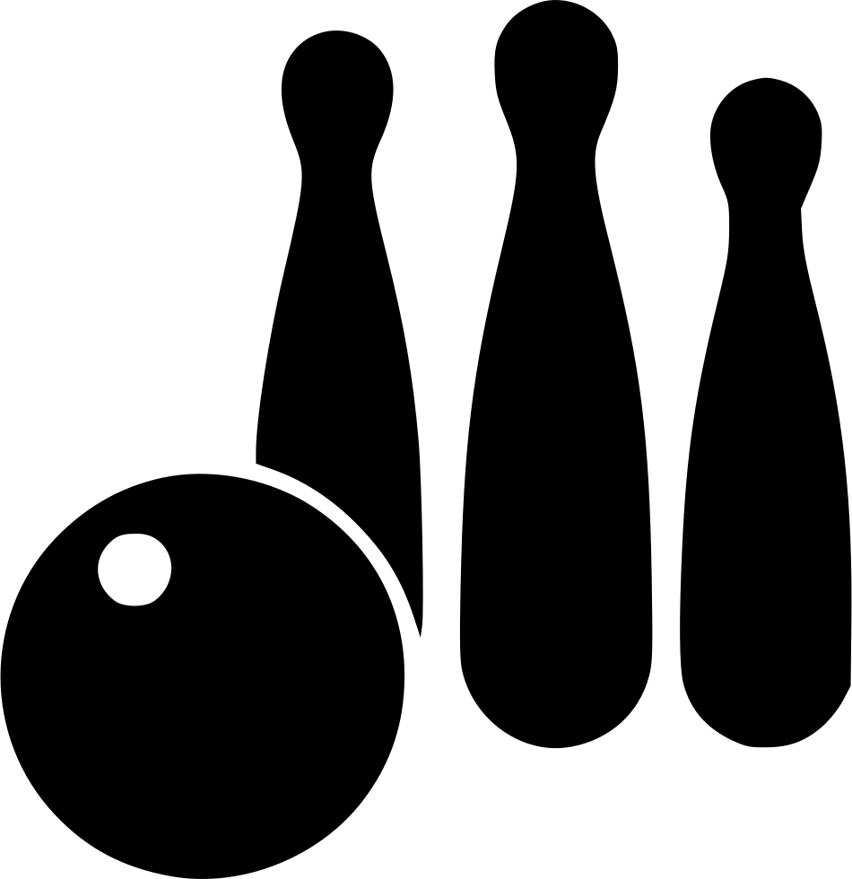 Bowling Pinsand Ball Silhouette PNG image