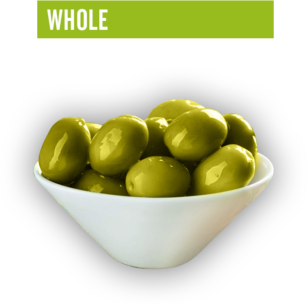 Bowlof Whole Green Olives PNG image
