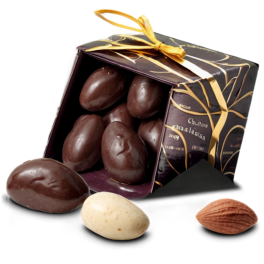 Box Of Chocolate Almonds Png 5 PNG image