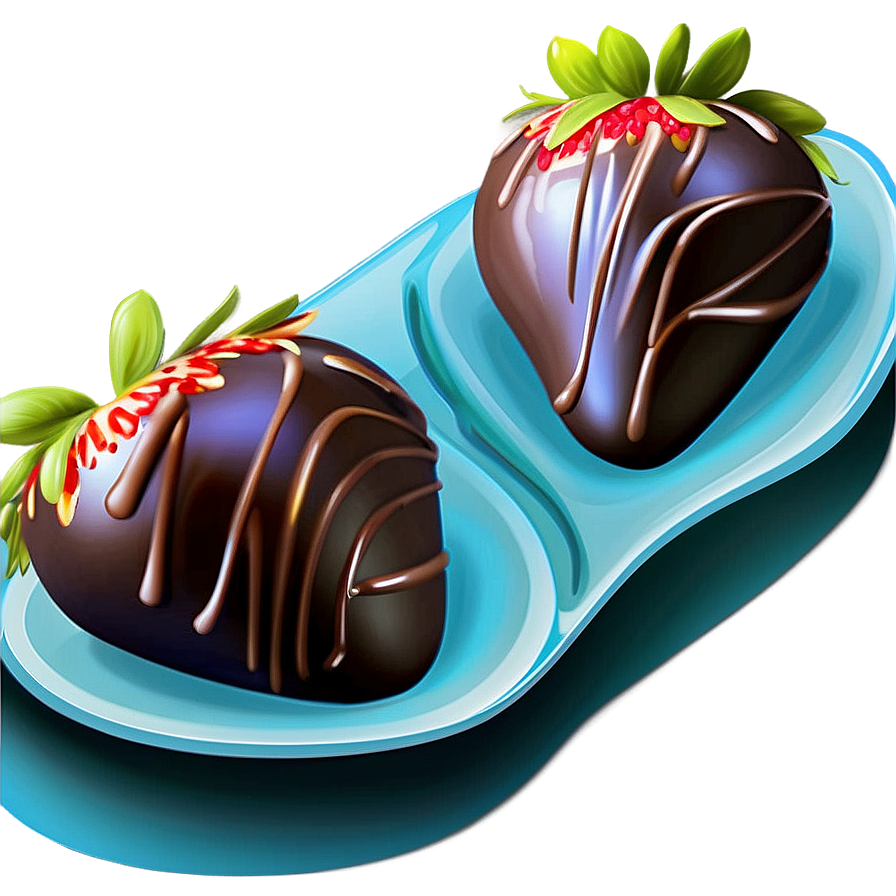 Box Of Chocolate Dipped Strawberries Png Rlh66 PNG image