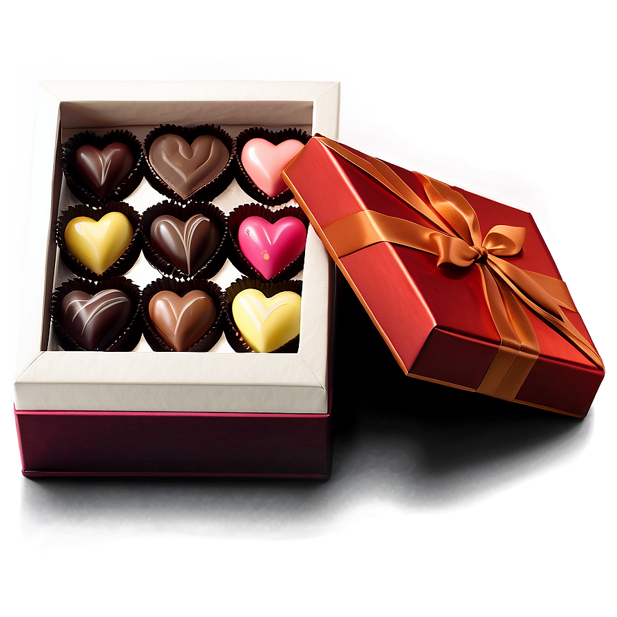 Box Of Chocolate Hearts Png 06212024 PNG image