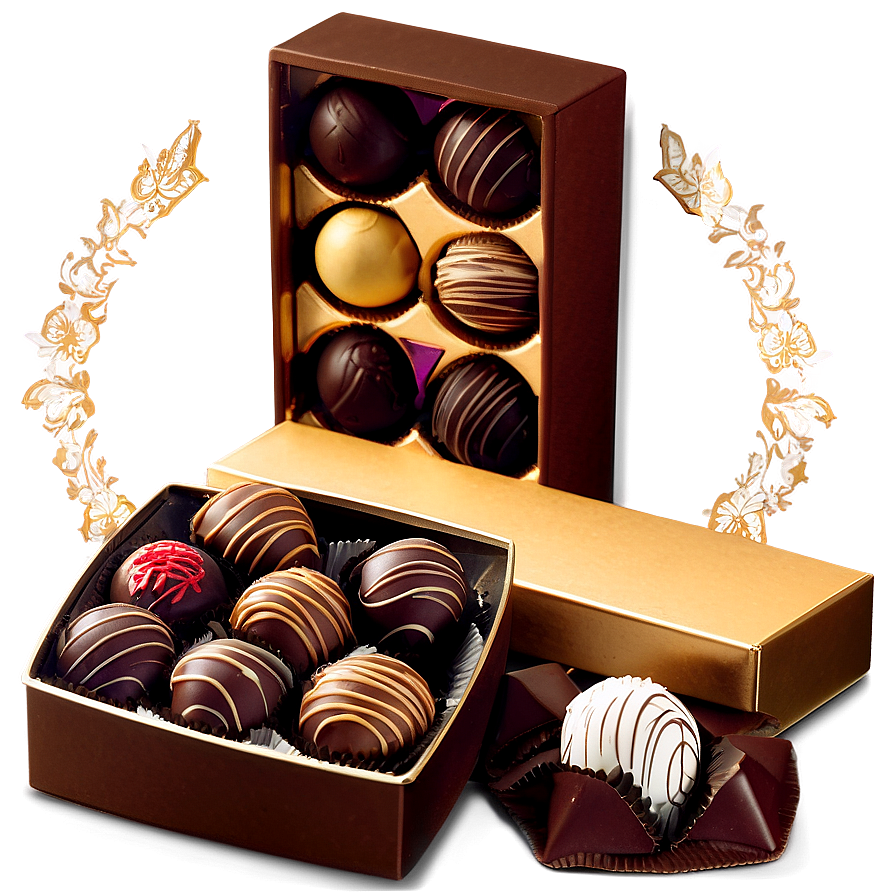 Box Of Chocolate Truffles Png 5 PNG image