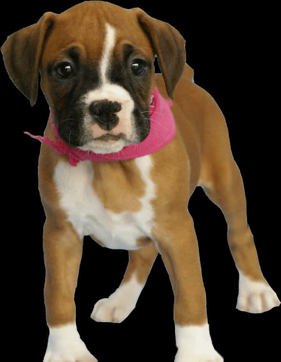 Boxer Puppy With Pink Scarf PNG image