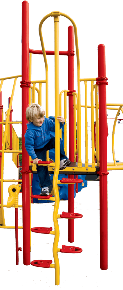 Boy Climbing Playground Equipment PNG image