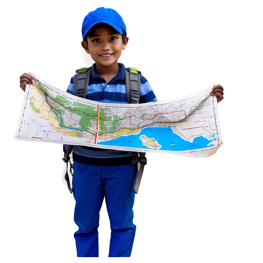 Boy With Map And Compass Png 2 PNG image