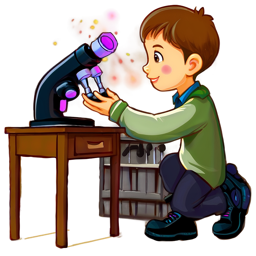 Boy With Microscope Png 16 PNG image