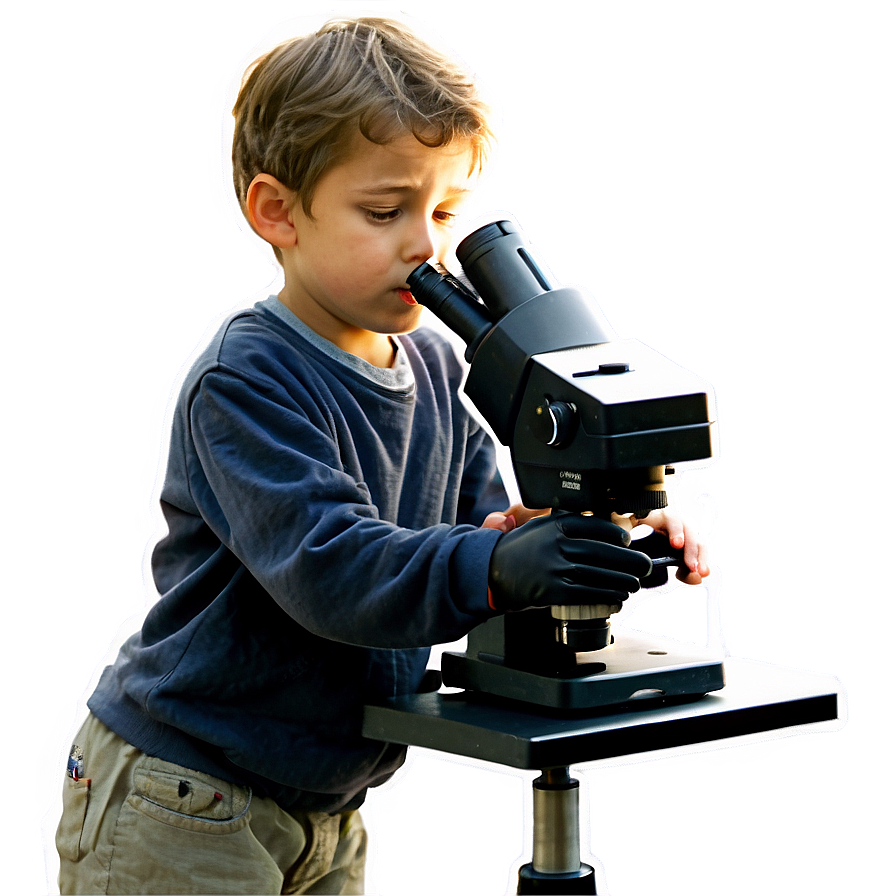 Boy With Microscope Png Uml41 PNG image