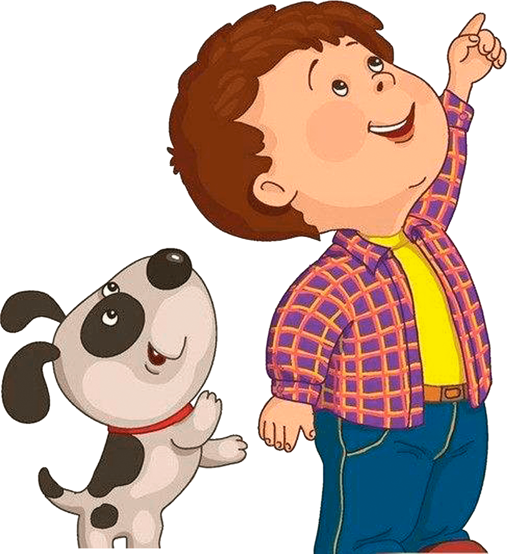 Boyand Dog Cartoon PNG image