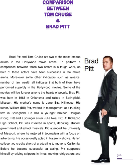 Brad Pitt Comparison Graphic PNG image
