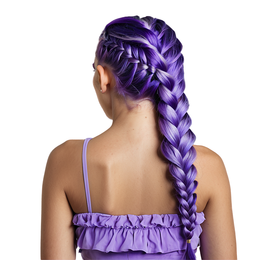 Braided Purple Hair Beauty Png 56 PNG image