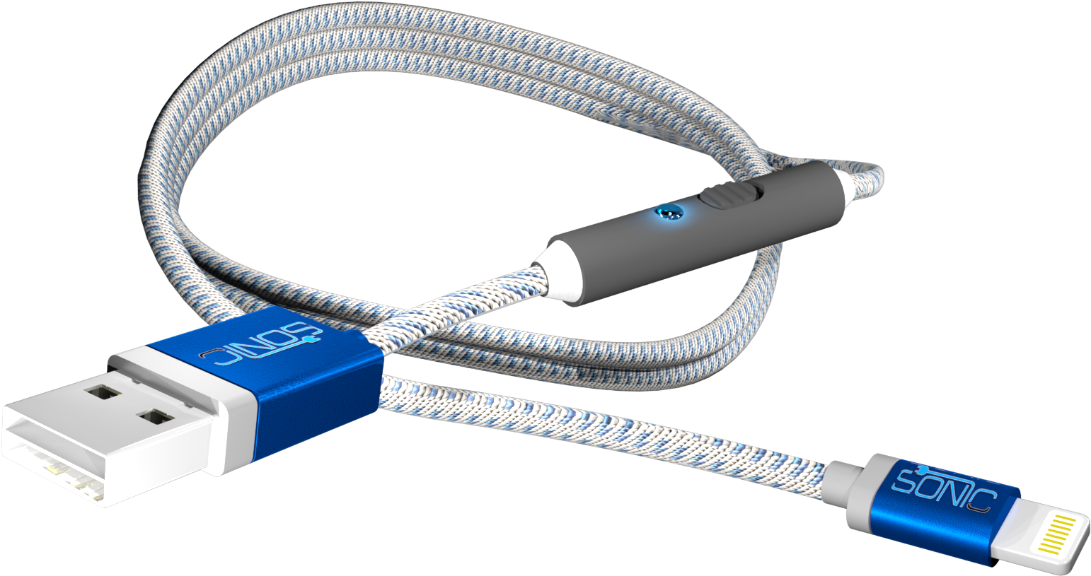Braided U S B Lightning Cable PNG image
