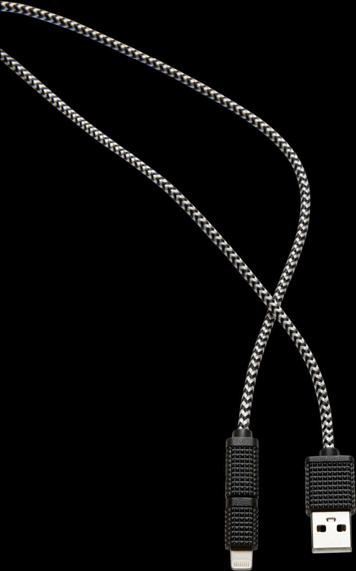 Braided U S B Lightning Cable PNG image
