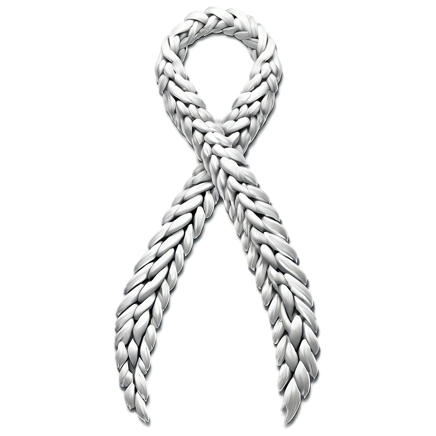 Braided White Ribbon Png 66 PNG image