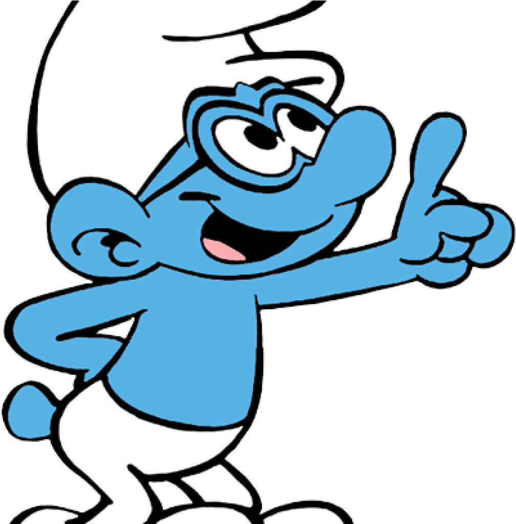 Brainy Smurf Pointing Illustration PNG image
