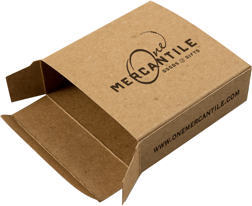 Branded Cardboard Shipping Box PNG image